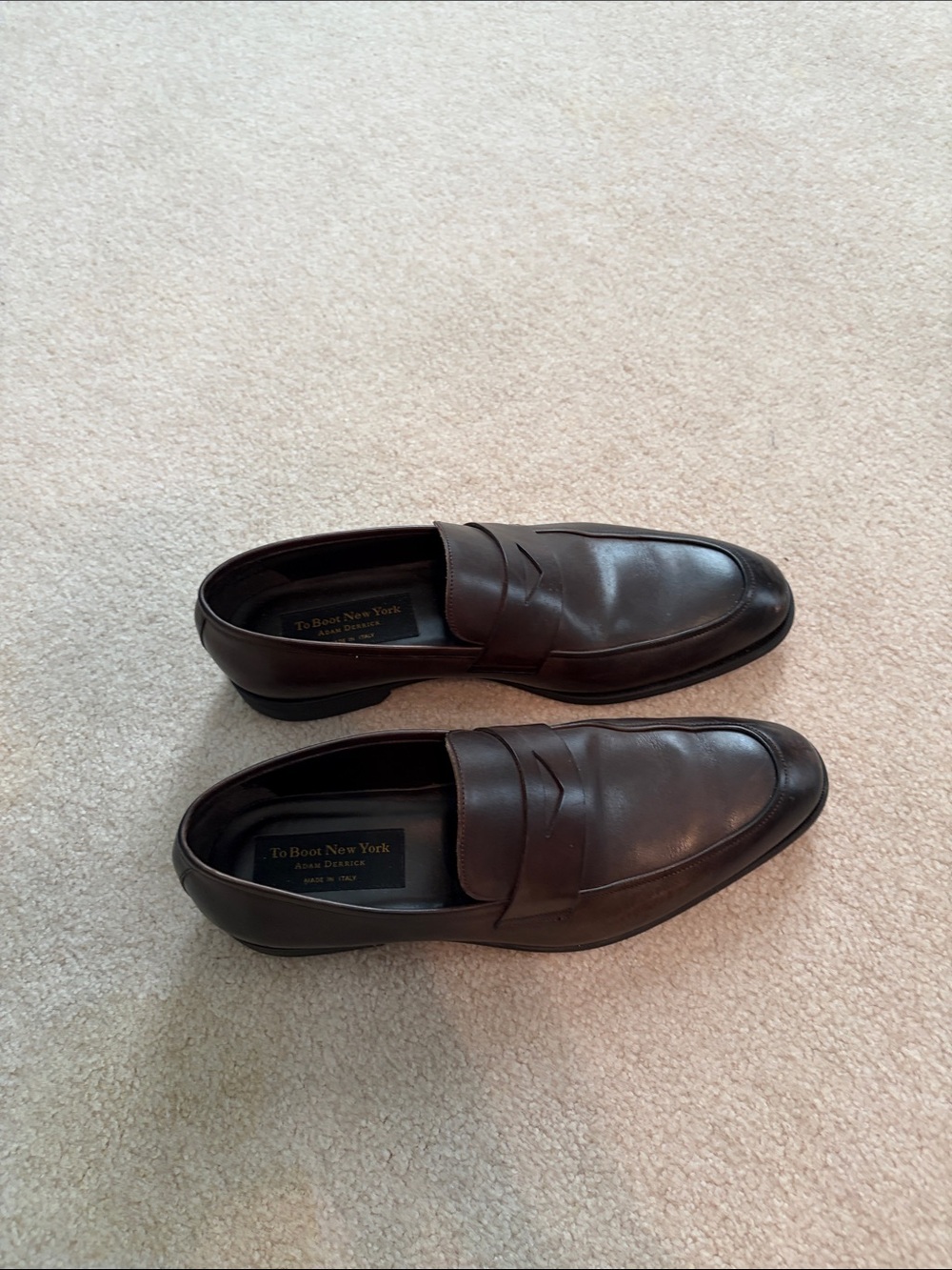 To Boot Brown Leather Penny Loafers